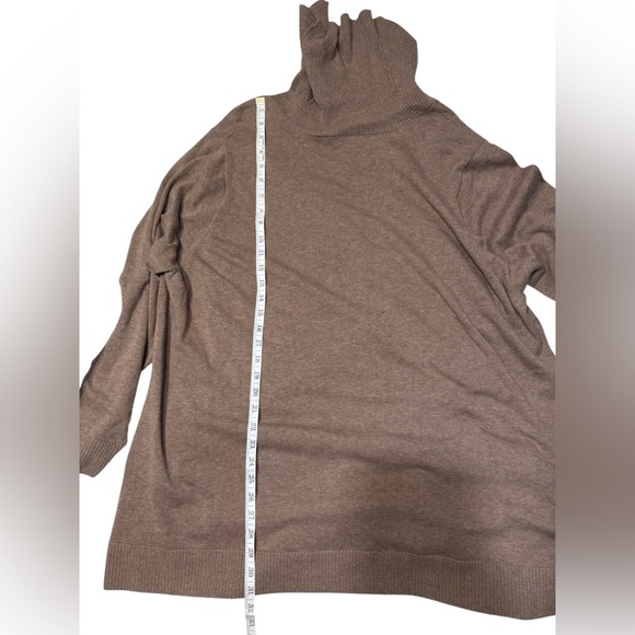 JEANNE PIERRE Brown Cowl Neck Cotton Sweater Oversized Knit -3X - Picture 5 of 5